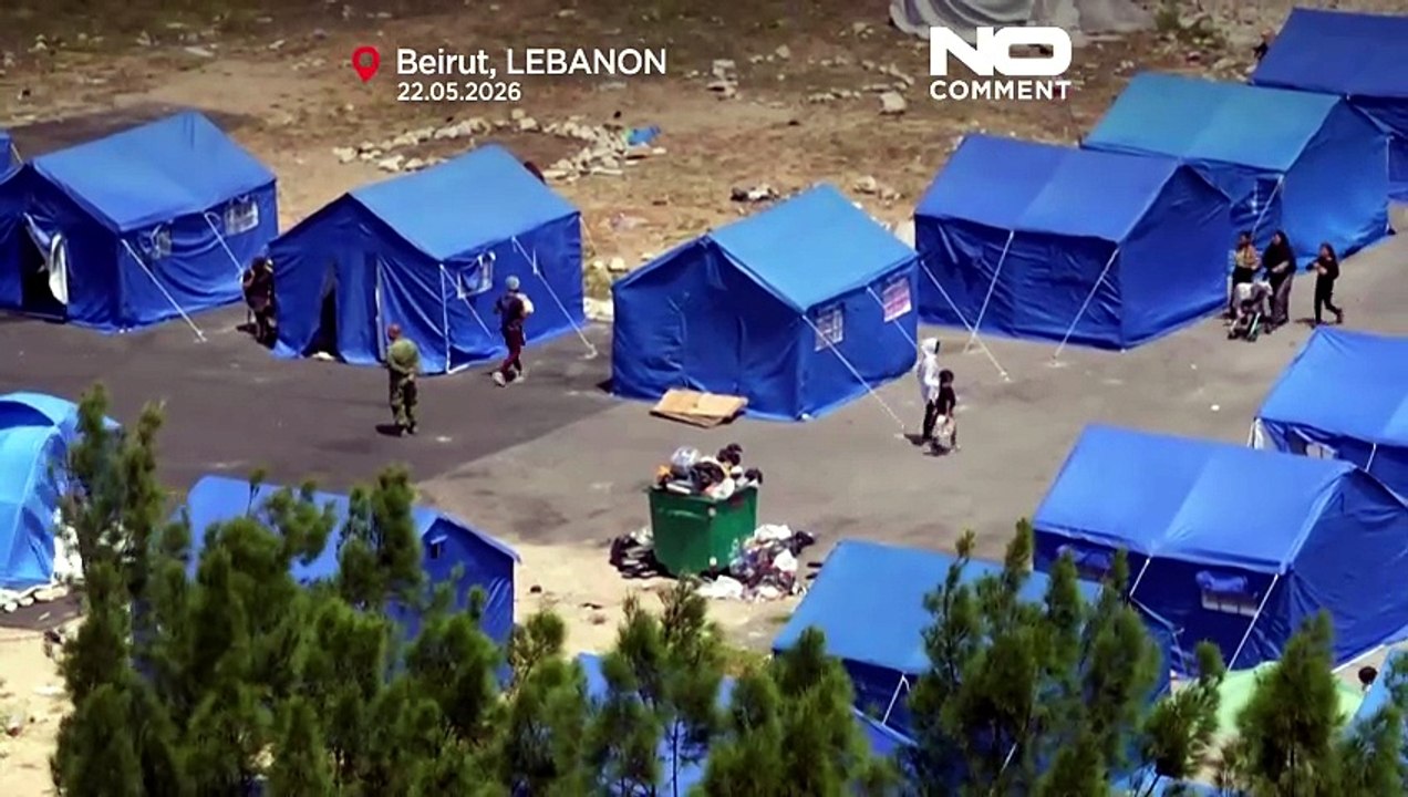 لبنان در ساحل بیروت اردوگاه چادری می‌گشاید: حملات اسرائیل یک میلیون نفر را آواره کرده است