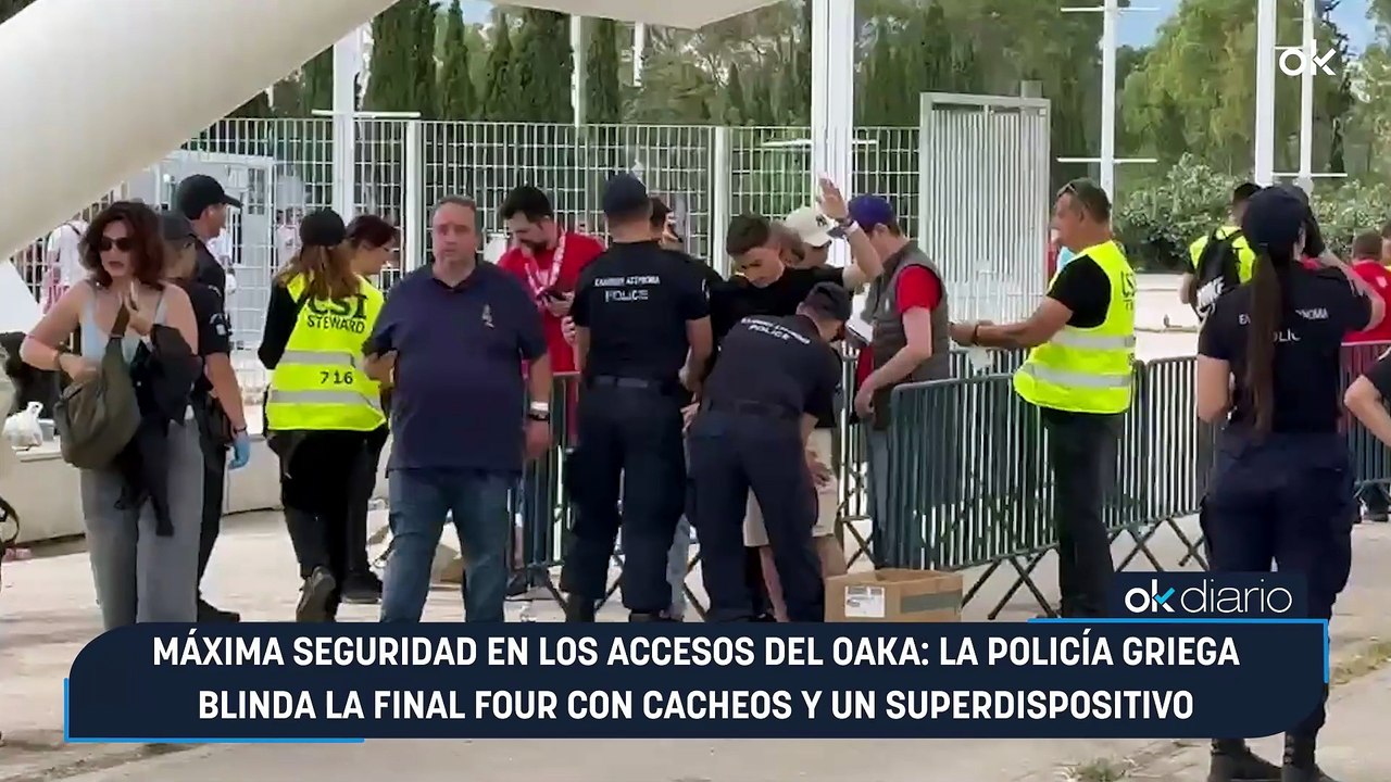 Máxima seguridad en los accesos del OAKA: la policía griega blinda la Final Four con cacheos y un superdispositivo