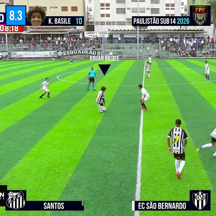 AVALIANDO KAUAN BASILE VS EC SÃO BERNARDO - PAULISTÃO SUB 15 2025 #kauanbasile #santos #nzoscore