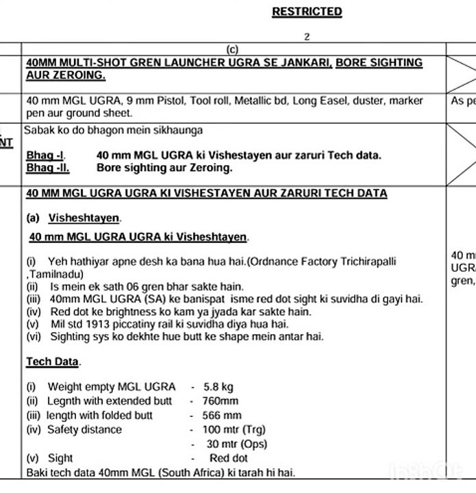 40MM MGL UGRA new ip  SE JANKARI, BORE SIGHTING