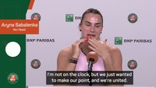 Sabalenka ends French Open news conference early to protest prize money