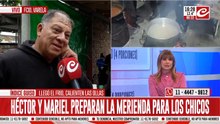 Florencio Varela: Héctor y Mariel preparan la merienda para los chicos