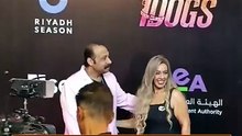 الفنان محمد ثروت وزوجته  في العرض الخاص لفيلم 7dogs