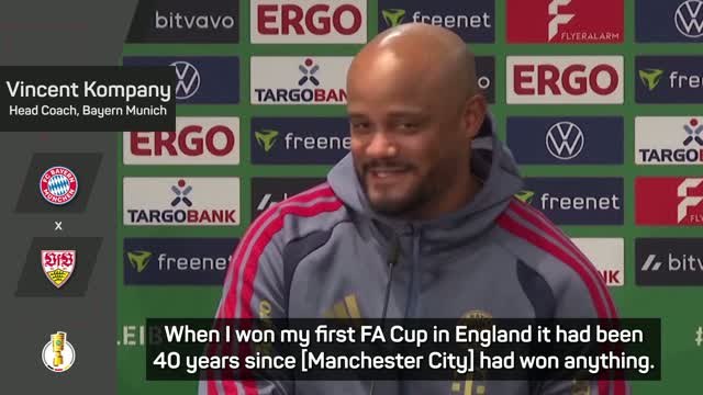 Bayern's cup drought is six years, Man City's was 40! - Kompany