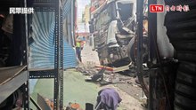 以為大地震！彰化砂石車撞破賣場 還甩尾撞飛騎士釀2傷