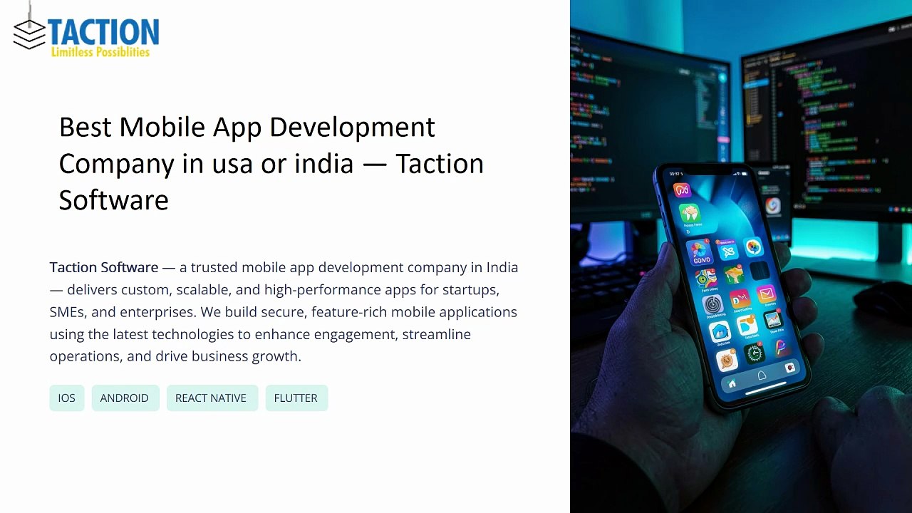 Best Mobile App Development Company in usa or india — Taction Software