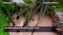Afyonkarahisar'ın iki köyünü sel vurdu