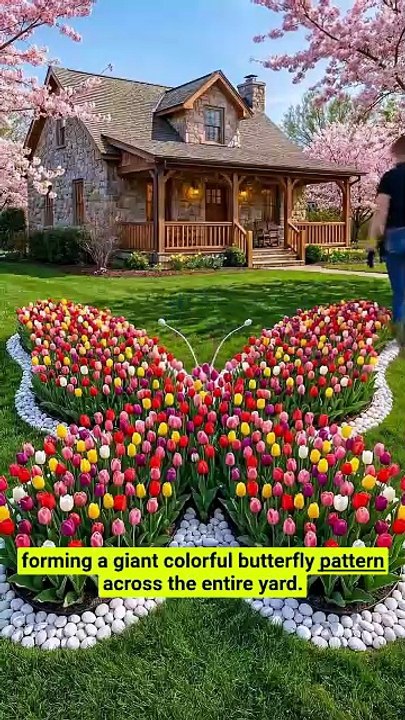 Egg trays + toilet rolls = a butterfly flower garden! 🌷🦋 #GardenHack #TulipGarden