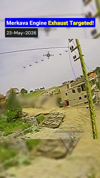Hezbollah FPV Drone Hits IDF Merkava Tank