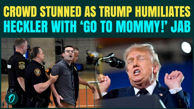 ‘GO TO MOMMY!’:Trump HECKLED at New York Rally, SHOUTS At Security to ‘GET THE HECKLER Out Of Here’