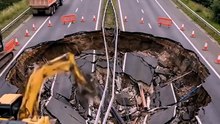 Three road collapses repaired the right way—built to last 10 years! 🚧⚙️ #RoadRepair #Engineering