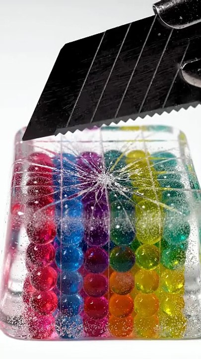 Satisfying ice block cracking compilation! 🔊 hidden color reveal