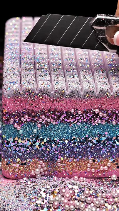 Crushing a glitter brick into pure powder... 😳✨