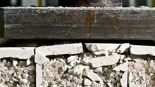 Hydraulic press crushing solid plaster molds... 😳💥