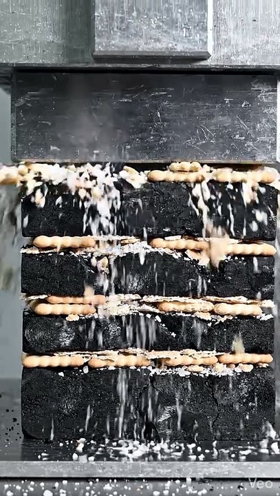 Hydraulic press crushing charcoal into pure dust... 😳💥 #shorts