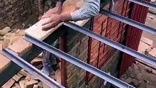 No rebar, no concrete pour—this brick roof is built in 30 minutes! 🧱⚙️ #Construction #Engineering