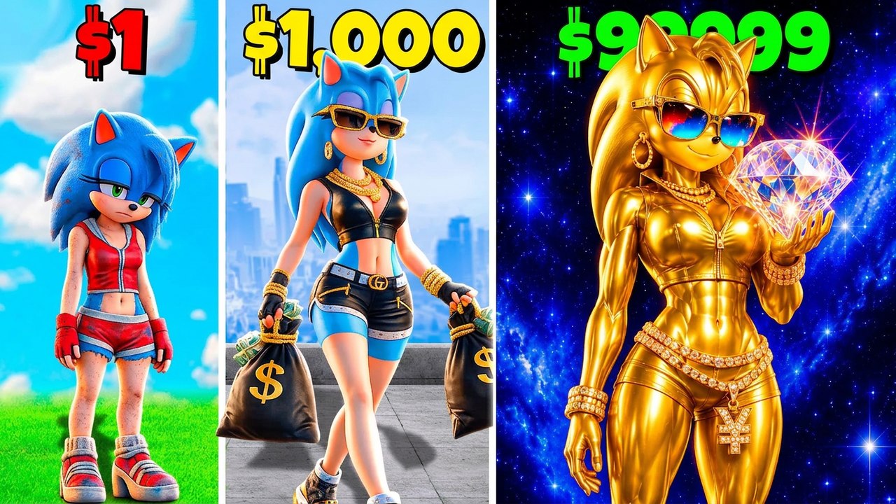 From $1 to $1,000,000: Playing as Female Sonic in GTA 5! (Sonic Movie Mod)
