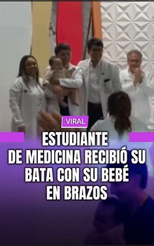 En redes sociales se volvió viral la emotiva entrega de batas de Germán Rico, quien decidió pasar al frente a recibir este importante símbolo de su carrera médica con su bebé en brazos.