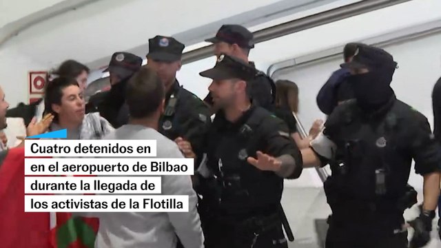 Un incidente entre la Ertzaintza y activistas de la Flotilla termina con cuatro detenidos