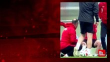 Sakatlık yaşayan Kerem Aktürkoğlu antremana devam edemediği için gözyaşlarına boğuldu