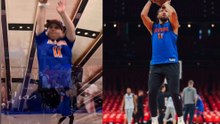 The Rizzler's hilarious recreations of Knicks players celebrations