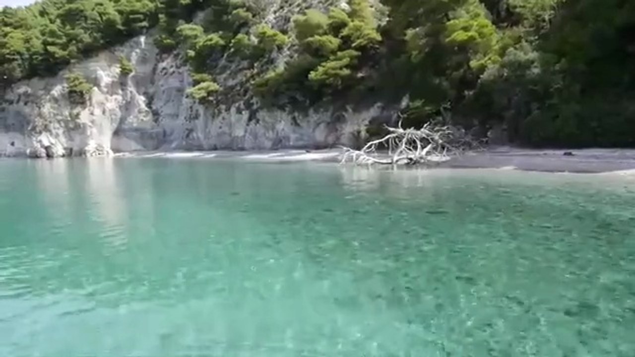 Sea waves & beach drone video