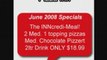 Papa Johns pizza specials, Pizza Hut pizza, Dominos ...