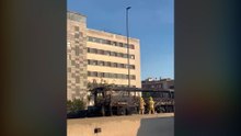Incendio de un autobús en Badalona