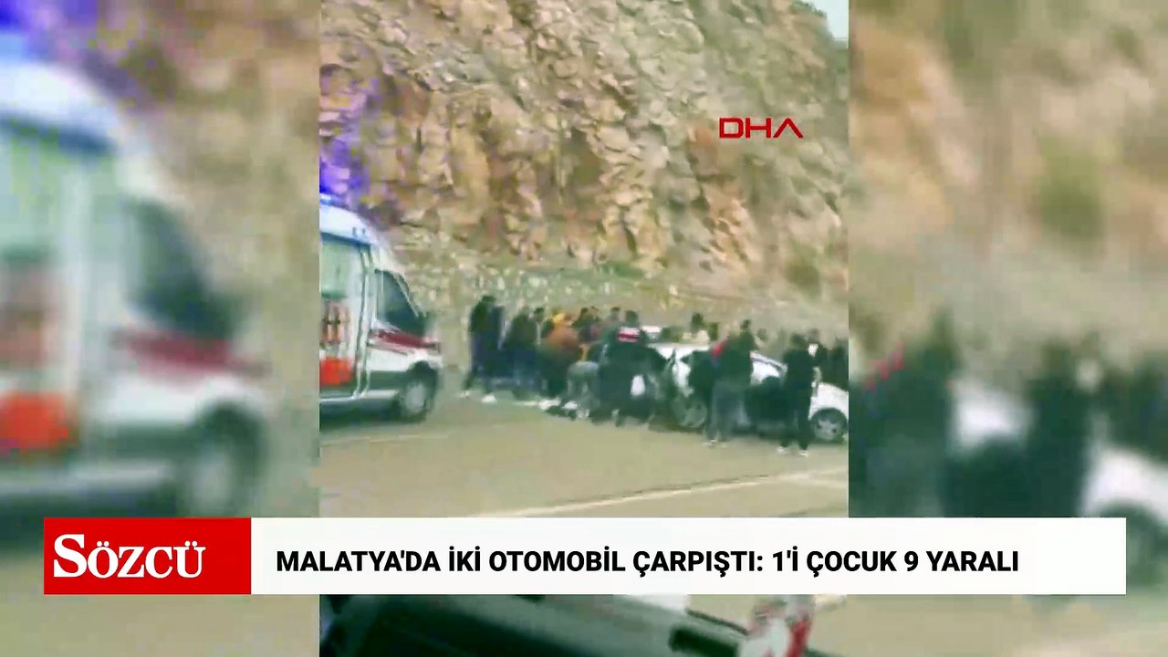 Malatya'da iki otomobil çarpıştı: 1'i çocuk 9 yaralı