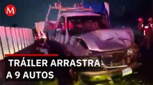 Tráiler sin frenos provoca carambola de 9 vehículos en autopista Veracruz-Puebla