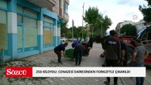 Cenaze, 4'ücü kattan teleskopik forkliftle indirildi