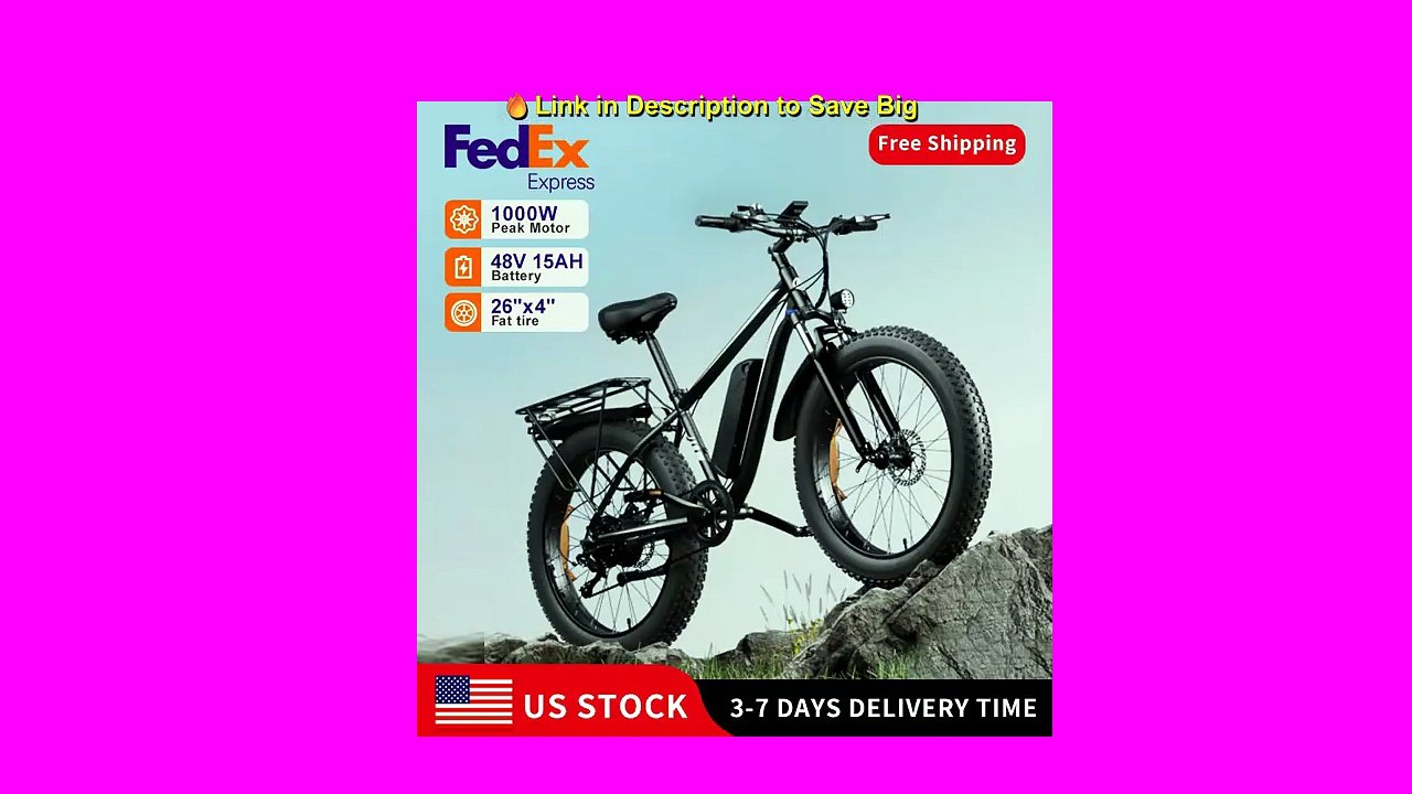 Electric Bike for Adults & Teens – 1500W Motor 65Nm Torque, 48V 15Ah Removable Battery, Full Suspen