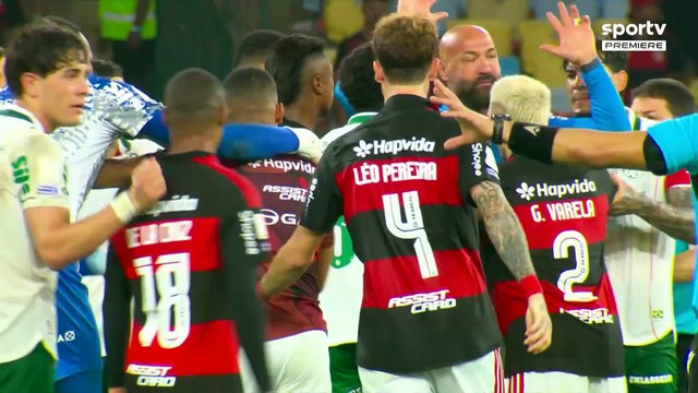Muita confusão após terceiro gol do Palmeiras e comemoração de Paulinho