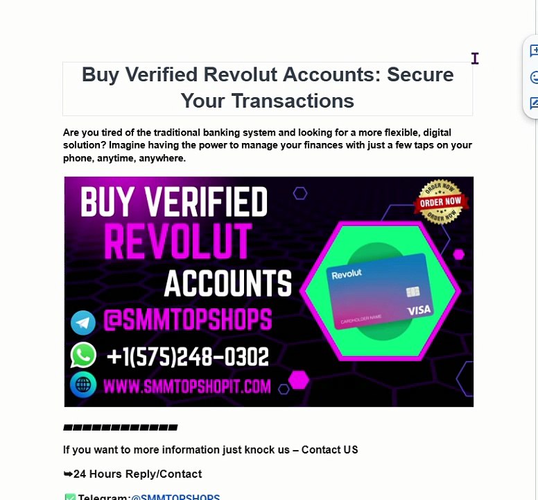 A Comprehensive Guide to Buying Verified Revolut Accounts