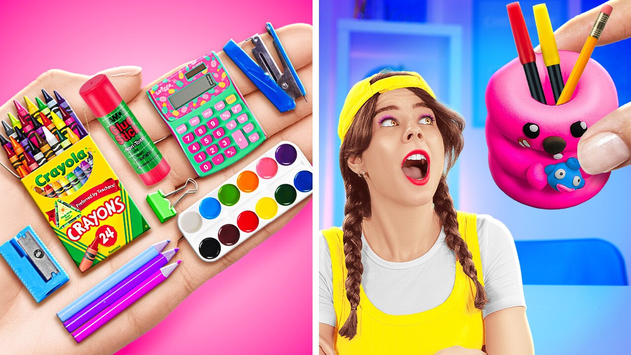Adorable Miniature School Supplies for Back to School! Incredible DIY Ideas