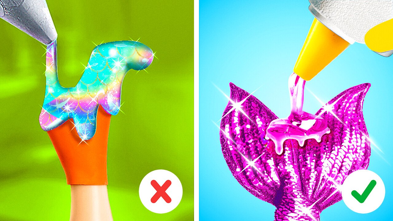 Défi créatif : Pistolet à colle contre Stylo 3D pour un look inspiré des sirènes !