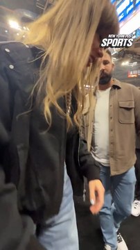 Taylor Swift and Travis Kelce say hi to fans after Knicks win over Cavs