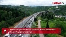 Anadolu Otoyolu'nun Kocaeli kesiminde, Kurban Bayramı tatili dolayısıyla yoğunluk yaşanıyor