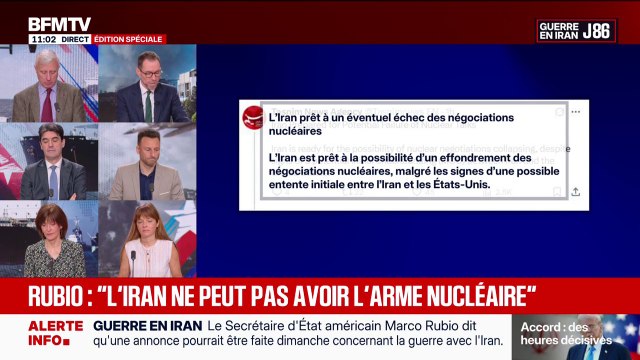 Guerre au Moyen-Orient: Téhéran est prêt à un éventuel échec des négociations nucléaires , affirme l'agence iranienne Tasnim