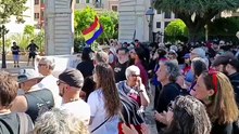 Manifestación antifascista frente a la sede del Govern balear