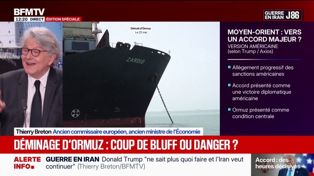 Guerre au Moyen-Orient: pour Thierry Breton, le détroit d'Ormuz va sans doute rouvrir ce soir