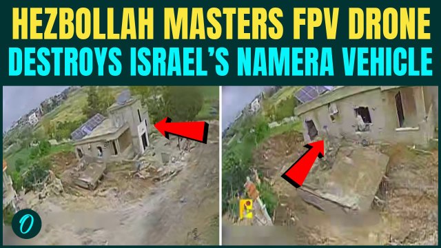 Hezbollah FPV Drone BLOWS Up Israel’s Namera Vehicle at Military Base In Lebanon; IDF Soldiers Flee