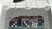 Revealing hidden glass dice inside a stone block... 😳💎✨