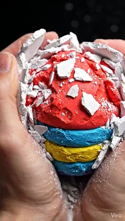 Crushing a solid plaster sphere with bare hands... 😳💥✨