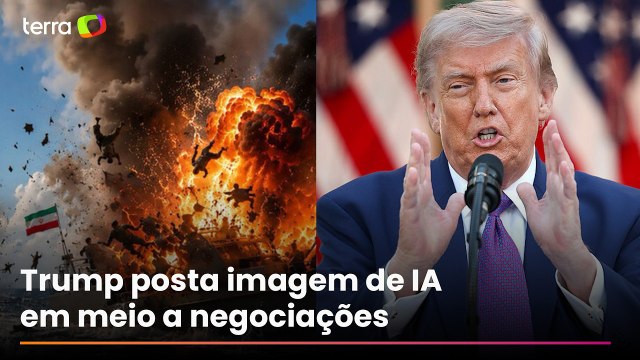 Trump publica imagem de IA simulando ataque no Estreito de Ormuz em meio a negociações com o Irã