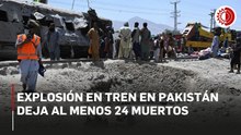Reportan al menos 24 muertos por explosión en tren en Pakistán; separatistas reivindican ataque