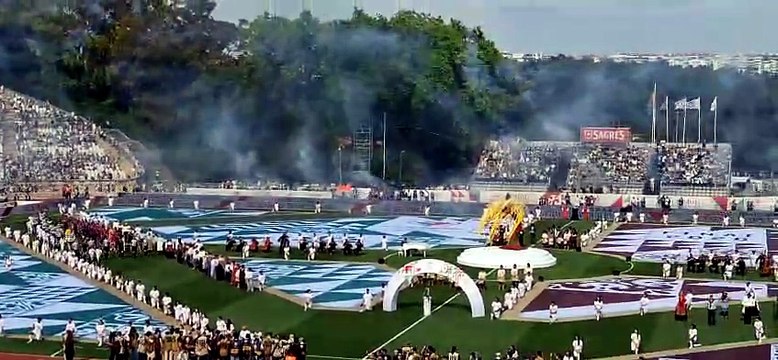 Entrada das equipas no Jamor