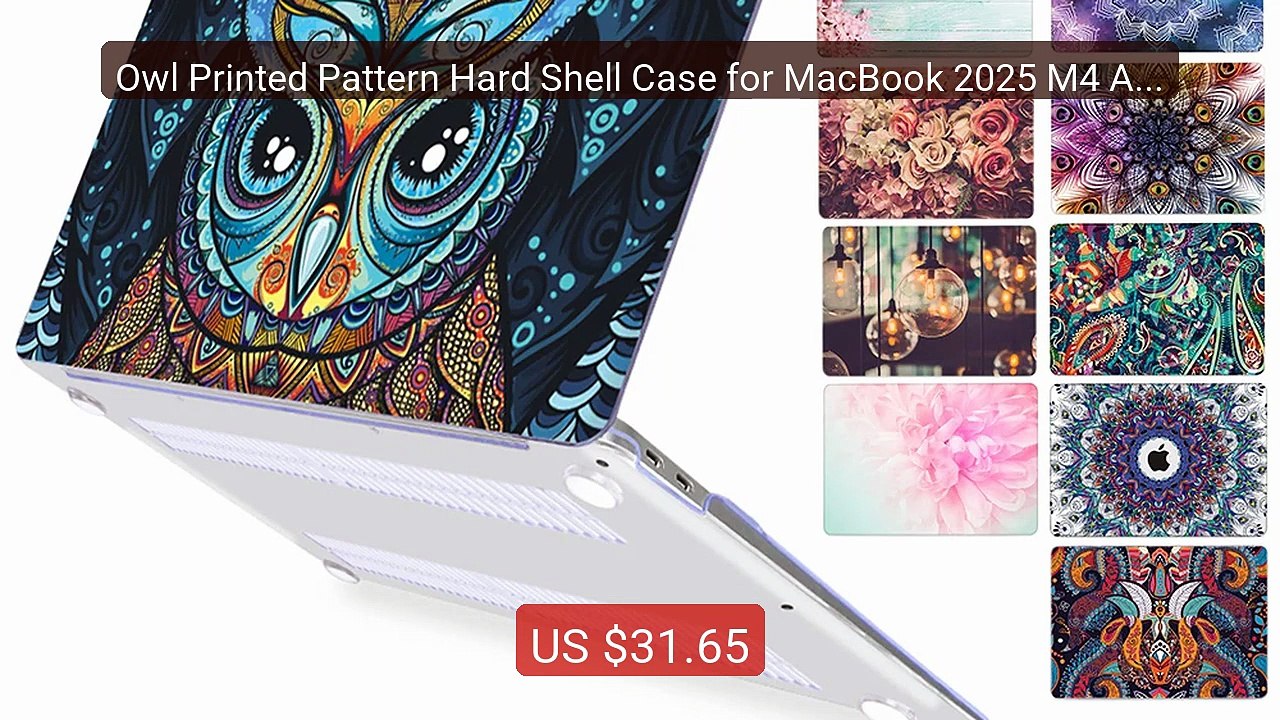 Owl Printed Pattern Hard Shell Case for MacBook 2025 M4 A3240 ... -- Best Buy 2026 | Great Quality!