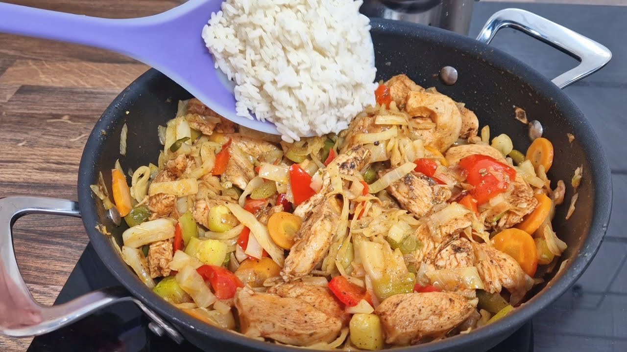 Ich kann nicht damit aufhören, es ist so einfach, gute Hähnchenbrust mit Reis zu kochen!