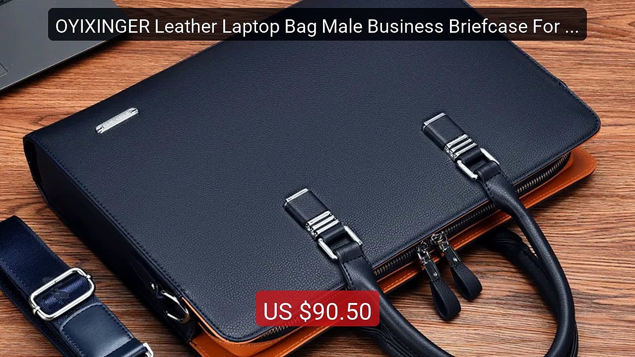 OYIXINGER Leather Laptop Bag Male Business Briefcase For 14 15... -- Best Buy 2026 | Great Quality!